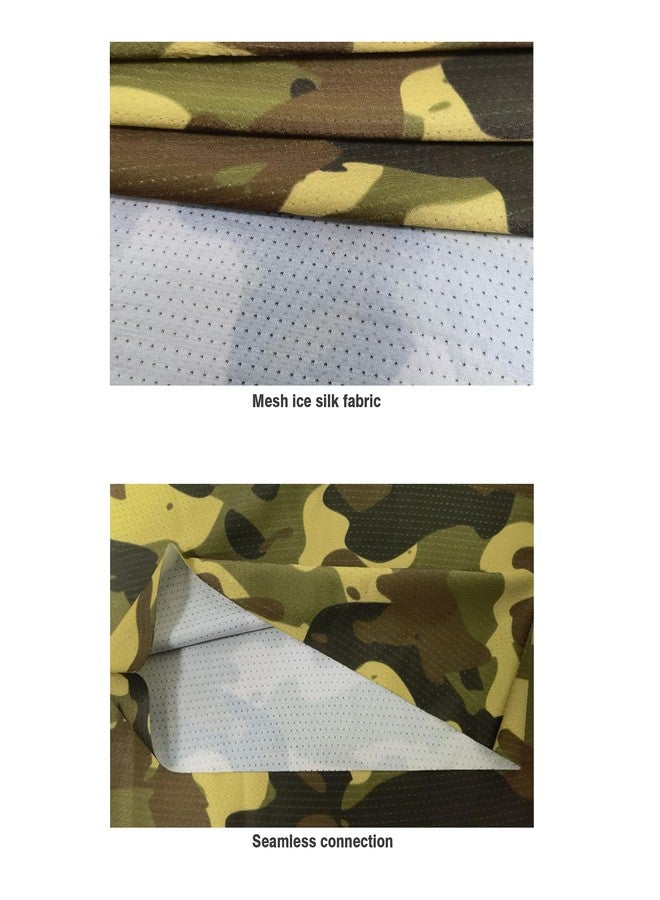 Bilymate Green Camo Cooling Neck Gaiter UPF 50+ Seamless Bandana, Breathable Mesh Holes Tube Headwear Bandana Headband for Men & Women - Image 4